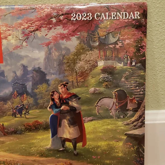 2023 Disney Dreams Thomas Kinkade 16 month wall calendar 12" x 12" - Picture 3 of 12